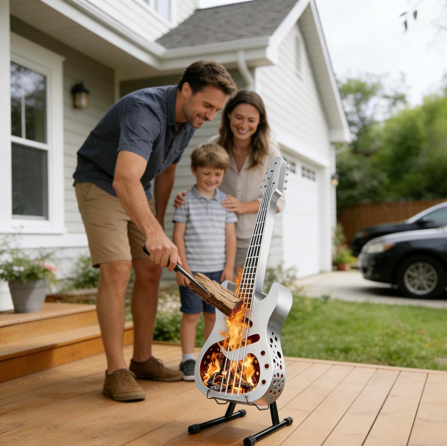 Guita Fire Pit Stainless Steel Wood Burning Outdoor Solo Stove-Includes Stand and Carry Bag, for Patio Yard Camping,Heating,Bonfire and Picnic