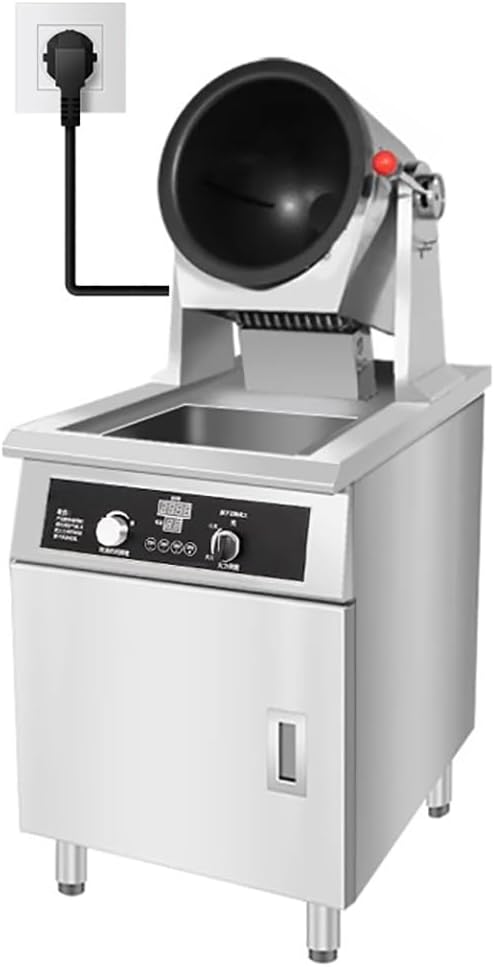 Household Countertop Smart Cooking Machine, Gas-Fired Water Jet 360° Rotating Stir-Fry Machine, Stainless Steel Non-Stick Food Processor, Drum-Type Food Processor,36cm Wok c