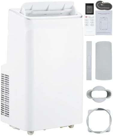 12,000 BTU Portable Air Conditioners, Free Standing Portable AC Unit with Remote Control, Dehumidifier, Fan, Auto Swing, and Smart Sleep Mode, Quiet Operation for Rooms up to 500 Sq.Ft, White