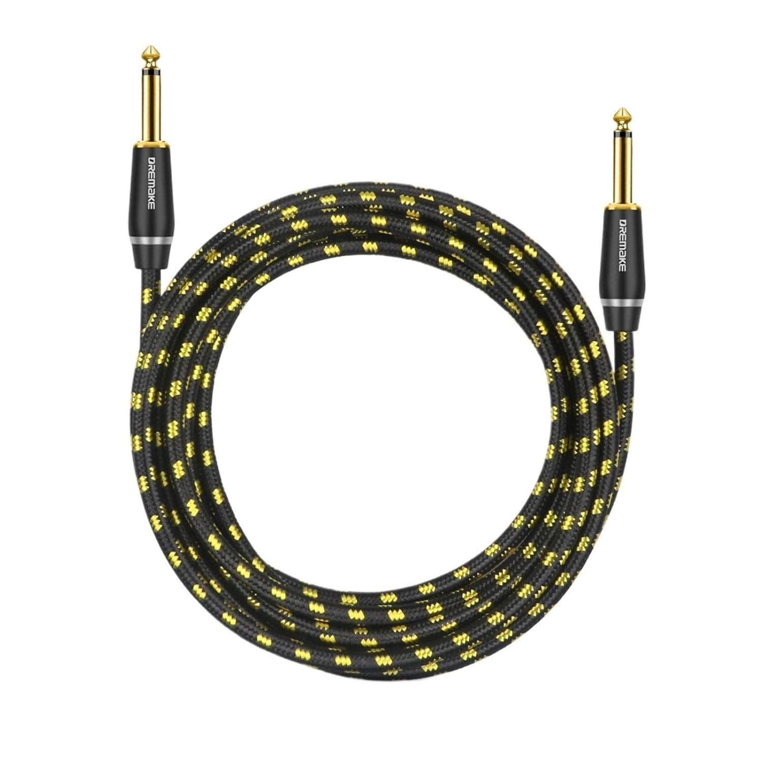 Guitar Cable 6.5mm Instrument Cable Amp Cord 1/4 Inch to 1/4 Inch Audio Cable for Bass Keyboard Mixer Amplifier Speaker and More(6.5mm-TS,1m)