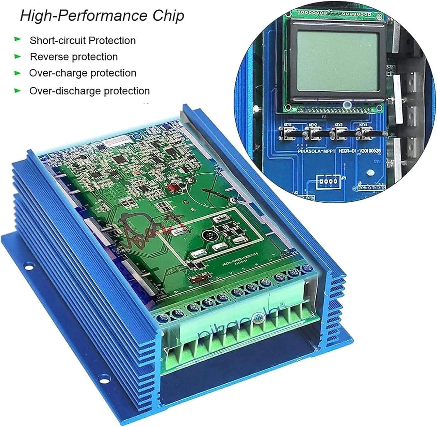 8000W MPPT Charge Boost Controller with LCD Display Energy Windmill with Vertical Axis, Wind Turbine Generator Hybrid Charge Controller