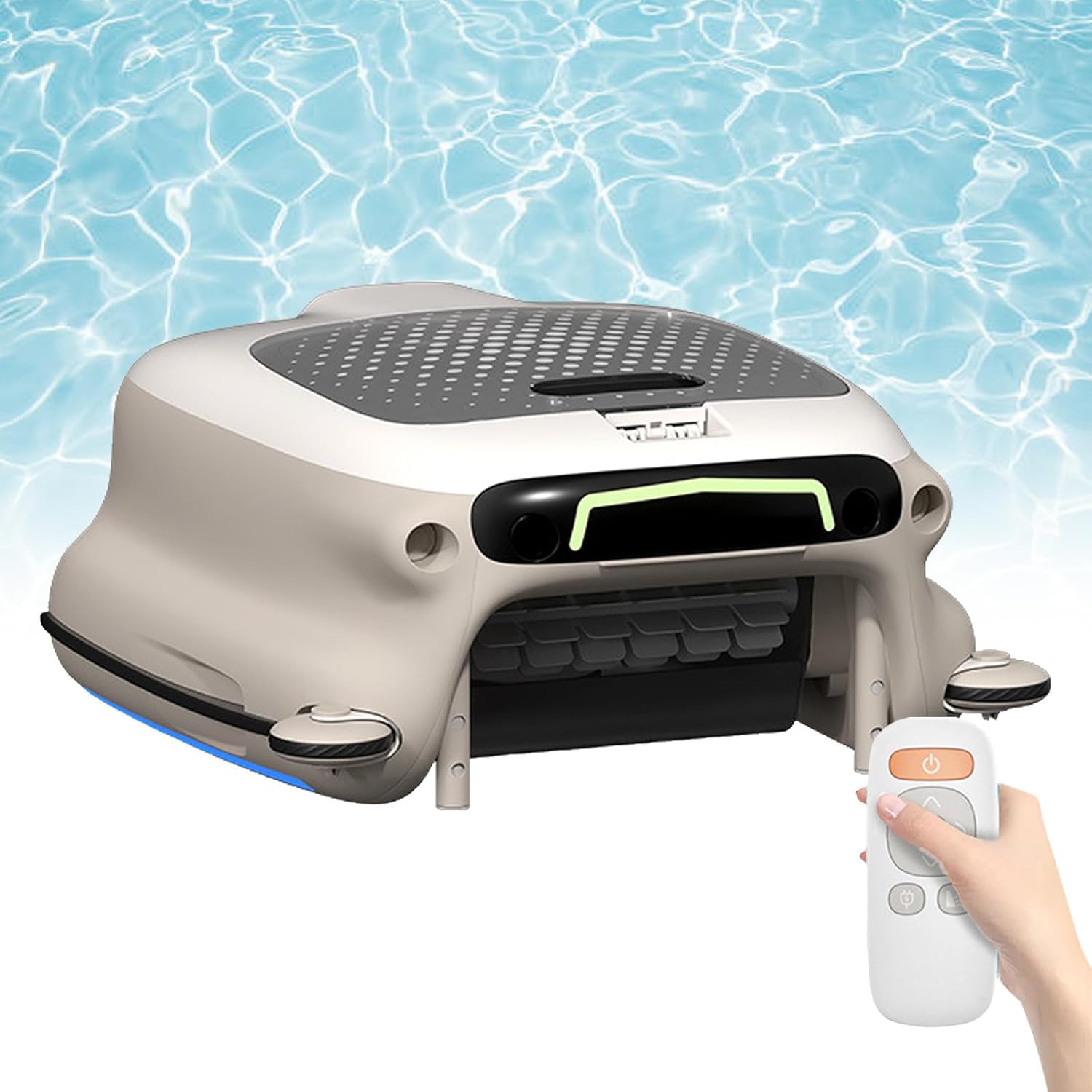 Cordless Electric Pool Skimmer, Robotic Automatic Cleaner, 5-6H Runtime, for Hot Tubs Spas Landscape Pools