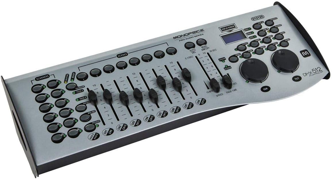 Monoprice 16-Channel Universal DMX-512 Controller - MIDI Compatible, Control up to 12 Intelligent Lights - Stage Right Series