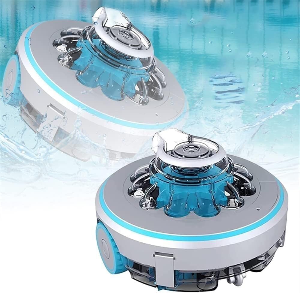 Automatic Robotic Pool Cleaner, Cordless Rechargeable Pool Vacuum, Smart Intelligent Robotic Cleaner for Above-Ground & In-Ground Pools, Powerful Suction & Filtration, 60-80 Minutes Runtime
