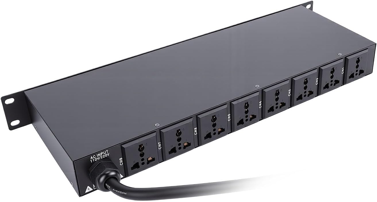 Gugxiom 10 Outlet Power Sequencer Conditioner, with Digital Display, for Home Audio Studio Theater System (US Plug)