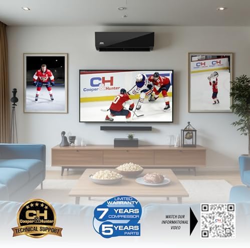 Cooper & Hunter 9,000 BTU 230V Hyper Heat Ductless Mini Split Air Conditioner & Heat Pump – 26 SEER2 Inverter System – Heats Down to -22F – Includes 16FT Installation Kit – Midnight Black