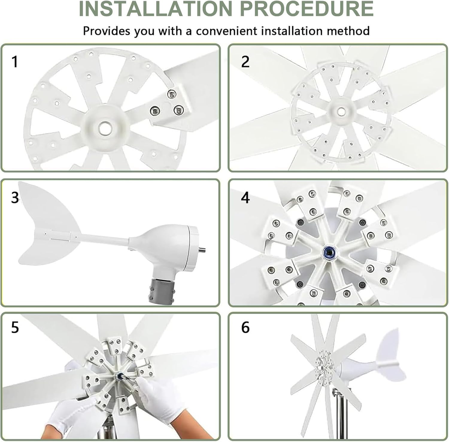 Magnetic Levitation Wind Turbine 12000W with Controller, Blue 10 Blades Wind Turbine Generator Kit for Home, Farm, RVs, Boats,48V