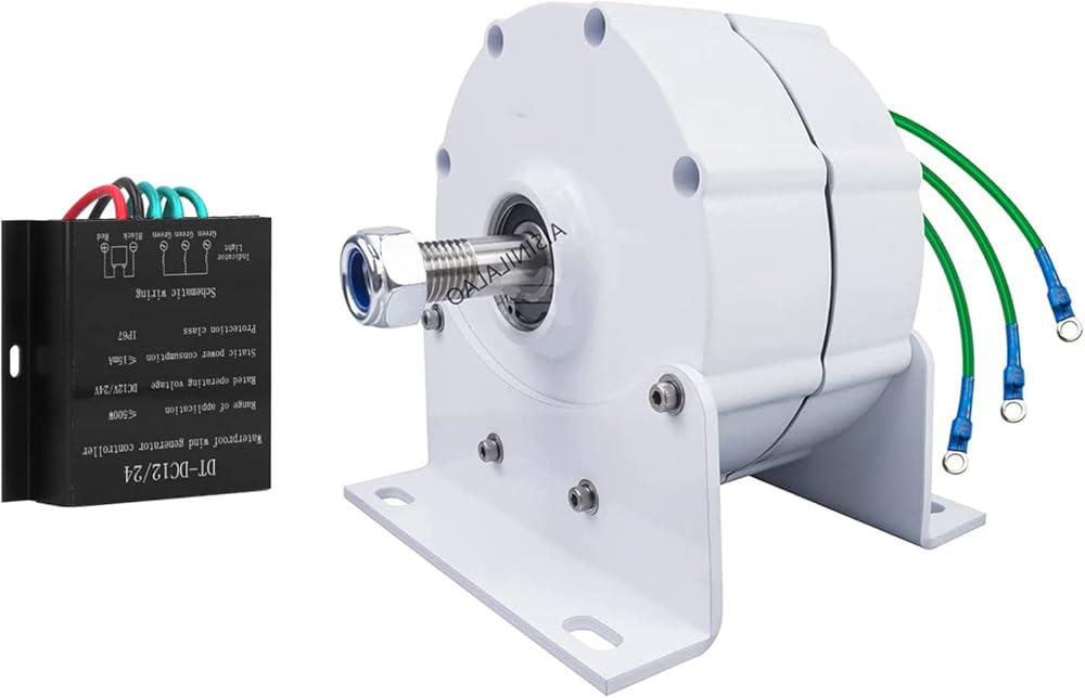 12000W 600 RPM 3 Phase Gearless Permanent Magnet Generator, Wind Turbine Generator Motor for DIY Wind Turbine with Controller Brushless Generator Alternator Motor