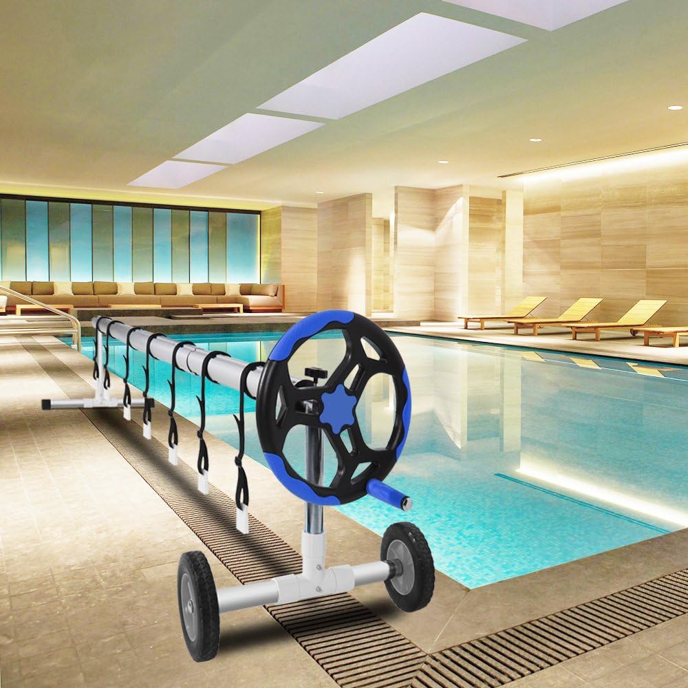 Thxbyebye 18Ft Aluminum Swimming Pool Cover Reel Solid Wheel Swimming Floatation Devices