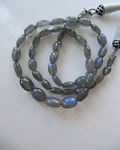 13 inch natural beads strand of 7x6-11x8mm faceted oval labradorite gemstone beads for DIY jewelry - necklace, bracelet, earring, ring.