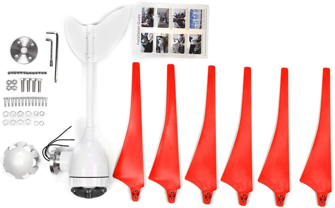 8000W Wind Turbines Generator 12V/24V 3/5/6 Blades Horizontal Wind Generator with Controller Windmill Energy Turbines,12v,6 Blades