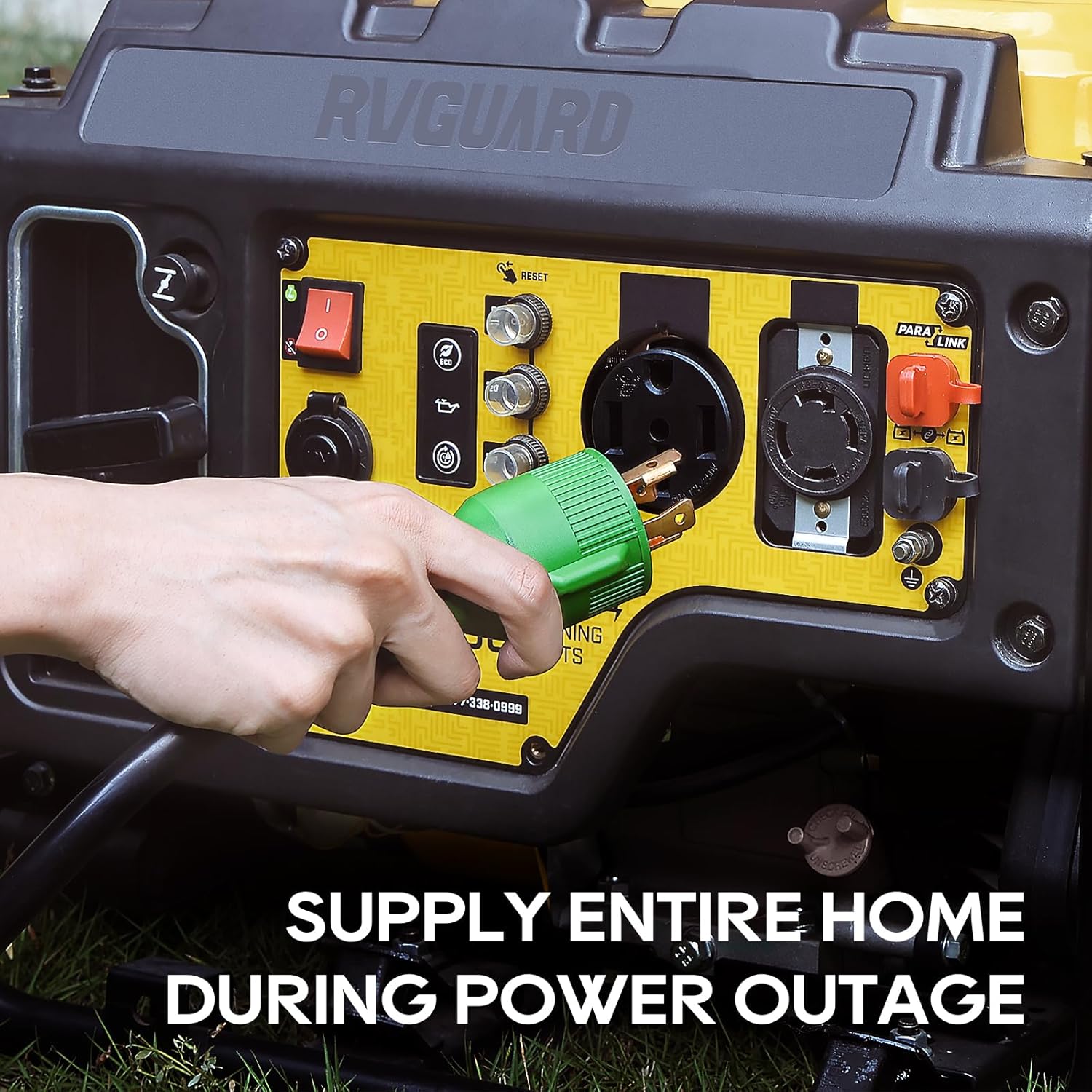 RVGUARD 4 Prong 30 Amp 40 Foot Generator Extension Cord, NEMA L14-30P/L14-30R, 125/250V Up to 7500W 10 Gauge SJTW Cord with Organizer, ETL Listed