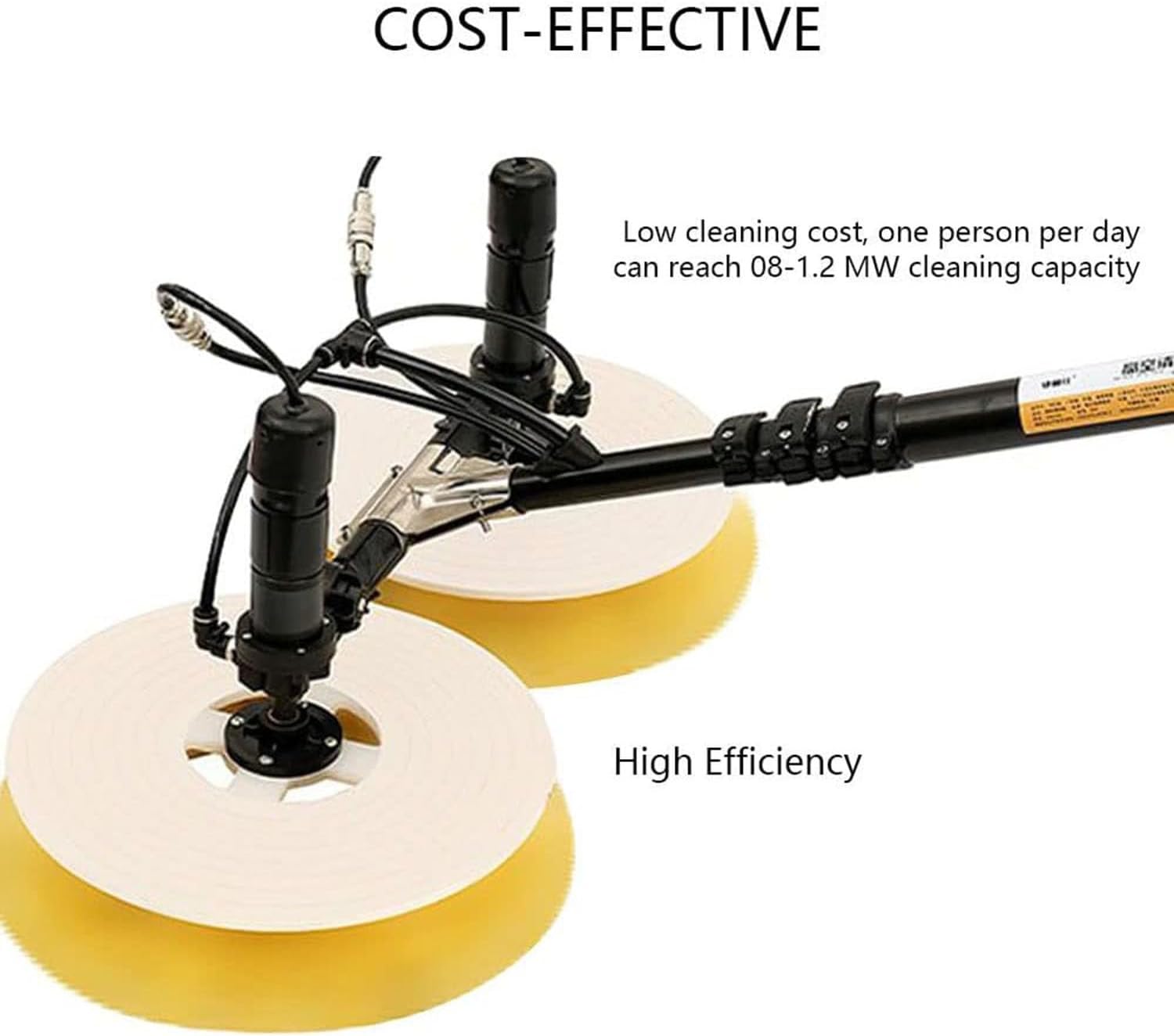 Electric Photovoltaic Panel Cleaners Outdoor Cleaning Tool, Solar Panel Electric Cleaning Brush Adjustable Extension Handle for Window Glass, Solar Panel Freebattery-3.5M