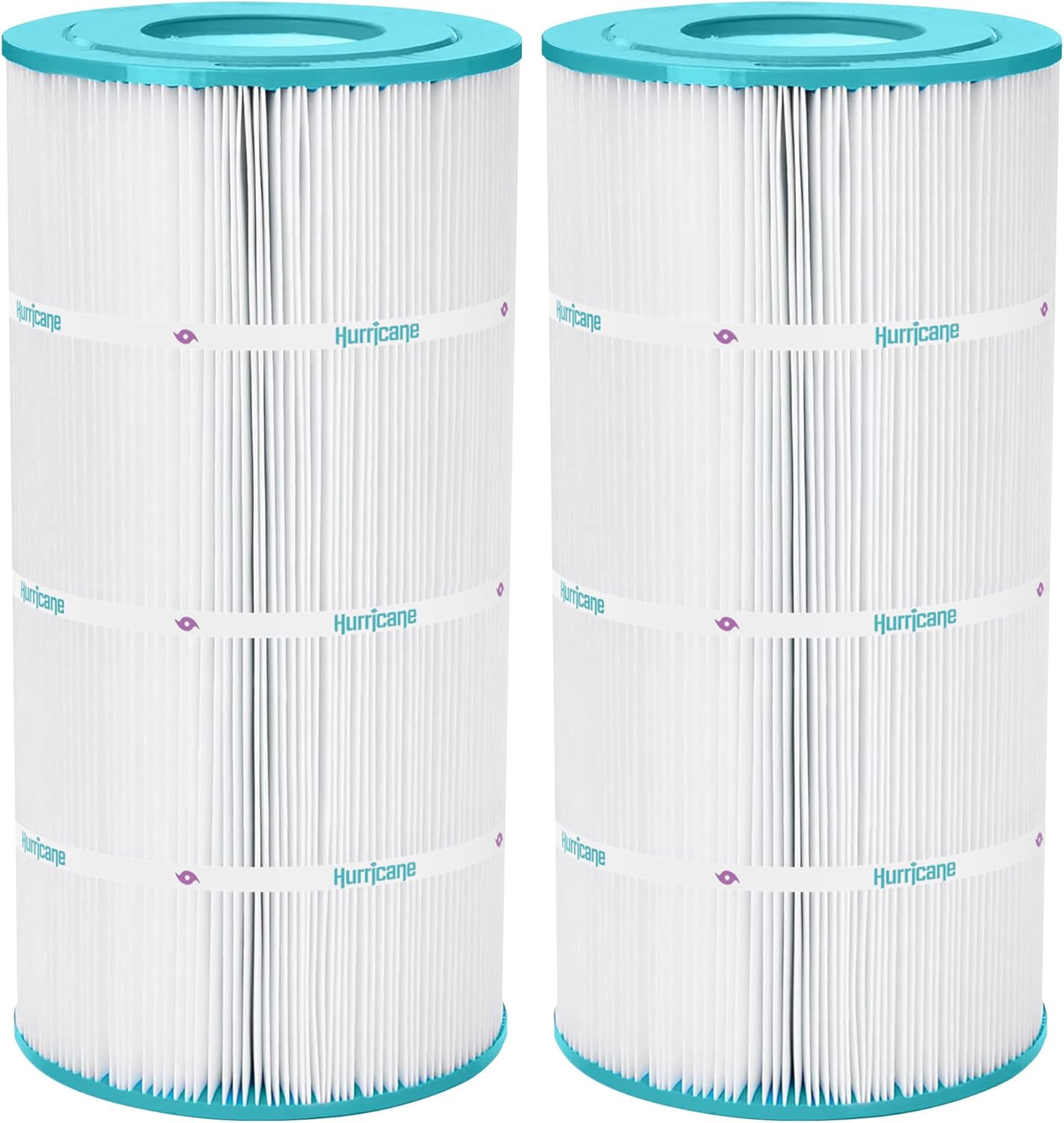 Hurricane 2 Pack Replacement Spa Filter Cartridge for Unicel C-8600, PA80, Filbur FC-1280, Hayward Star-Clear II C800, & Star-Clear II C1500, White