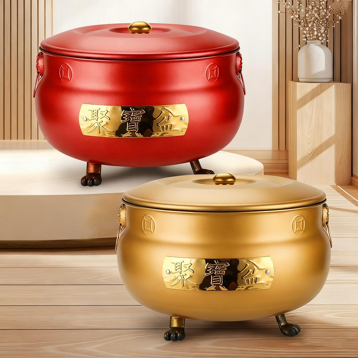 Burn Barrels for Outside, Metal Fire Pit, Portable Burn Cage, Used for Burning Garbage Leaves Wood Cardboard Campfires(Gold,40cm/16in)