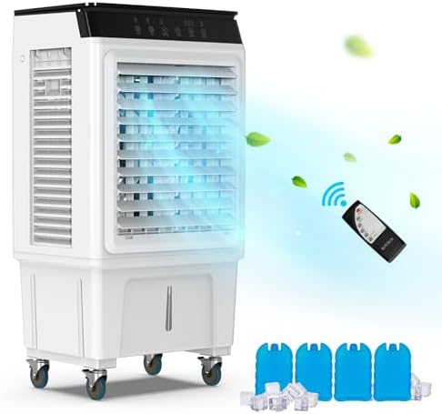 Bonnlo 2300 CFM Swamp Cooler with Remote Control, 3-In-1 Portable Evaporative Air Cooler, Fan & Humidifier with 7.9 Gal Water Tank, 12H Timer, Top Water Adding for Outdoor & Indoor Use