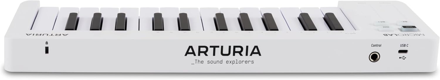 Arturia MicroLab Mk3 - Universal MIDI Controller for Music Production - White