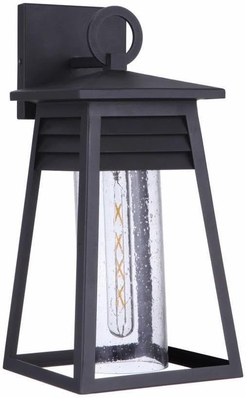 Craftmade ZA2714-TB Becca Casual Coastal Clear Seeded Glass Outdoor Wall Sconce, 1-Light 60 Watt, 16