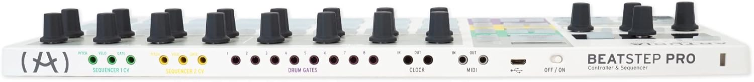 Audiosavings Bundle: (1) Arturia BeatStep Pro 64-Step Sequencer Midi USB DJ Recording Pad Controller Bundle with (1) Samson SR850 Professional Semi-open Studio Reference Monitoring Headphone (2 Items)