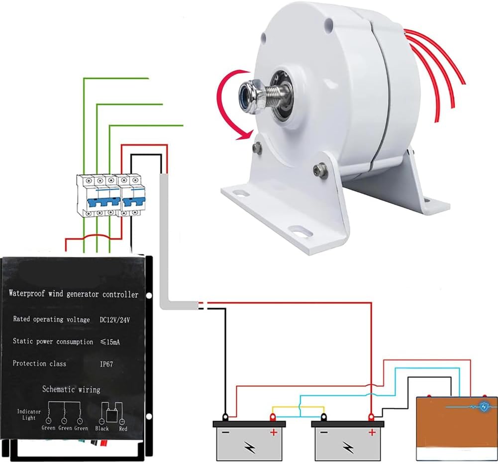 48V,8000W Low Noise Low Speed 3Phase Gearless Permanent Magnet Generator,12V-220V Alternator Generators AC Use for Wind Turbine Water Turbine