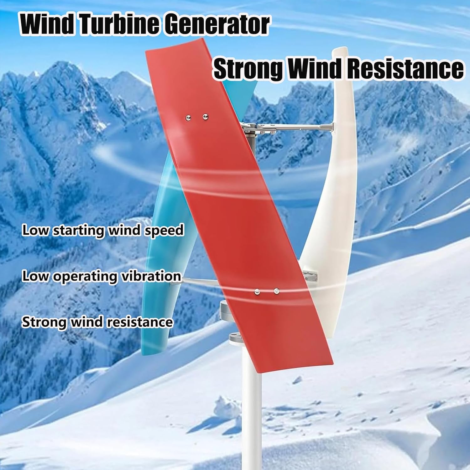 Vertical Wind Turbine Generator 1000W 220V 48V 24V 12V AC Wind Power Generator Kit with Controller Low Speed Starting for Home Street Lighting,48V-220V