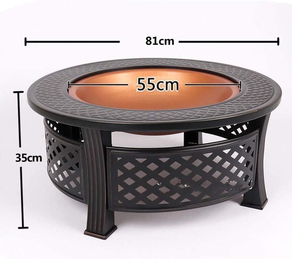 Outdoor Brazier Garden Fire Pits 36 Inch Metal Brazier Large Bonfire Wood Burning Patio Backyard Firepit Outdoor Fire Pits with Fireplace Cover for Camping Bonfire