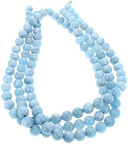 JP_BEADS Aquamarine Beads Round Deep Blue 10mm 16