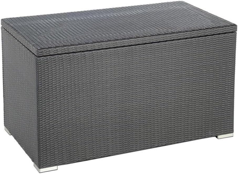 Alfresco Home 353-1620 Sicuro Wicker Deck Storage Box, Oxford Black