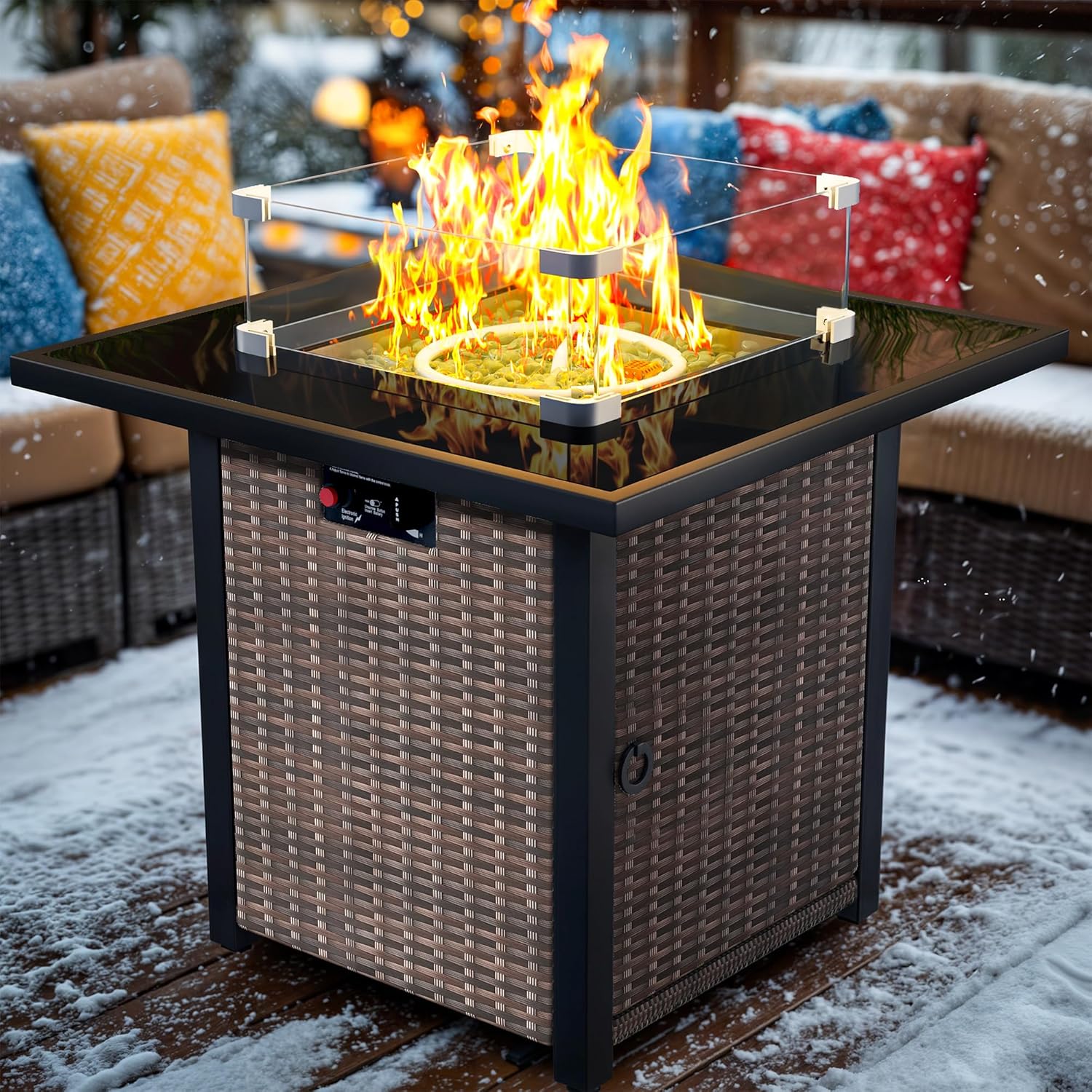 Propane Fire Pit Table, Outdoor Fire Pit Table, 28