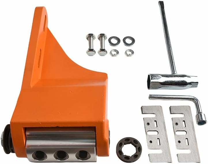 Chainsaw Debarker Tool for 66cc Smaller Engines, Steel Aluminum Wood Peeling Attachment for 325 38 Pitch Chains, Red