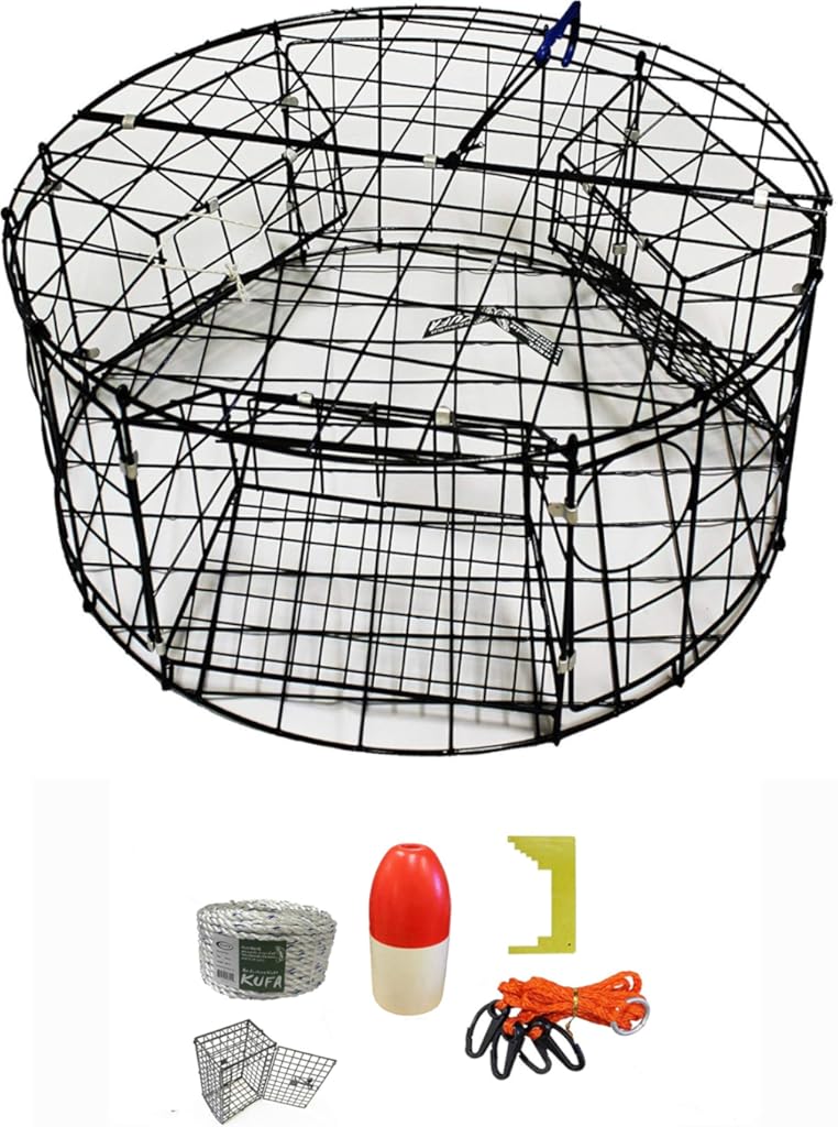KUFA Vinyl Coated Round Crab Trap with Crabbing Accessory Kit (CT110+CEM1)