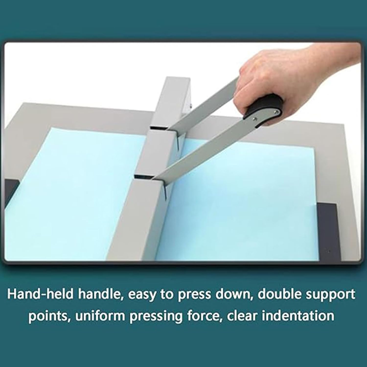 Creasing Machine, Manual Paper Creaser Desktop Paper Folding Machine Manual Binding Machine for Greeting Cards Booklets-35cm