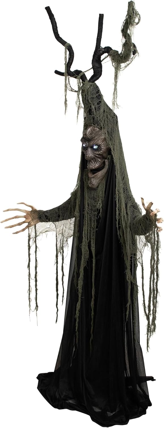 LED Lighted and Animated Tree Man Halloween Decoration - 7'
