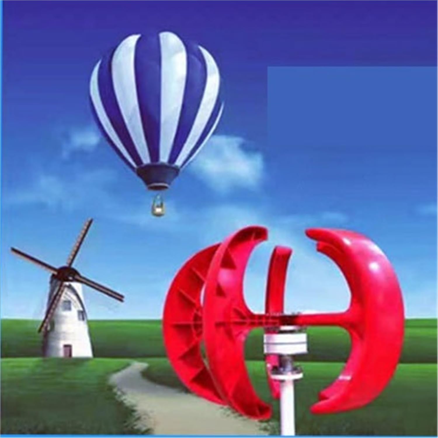 Wind Generator, Home and RV Lighting Landscape Small Vertical Axis Wind Generator, 100W for Gentle Breeze Start,for Home, Farm, RVs, Boats