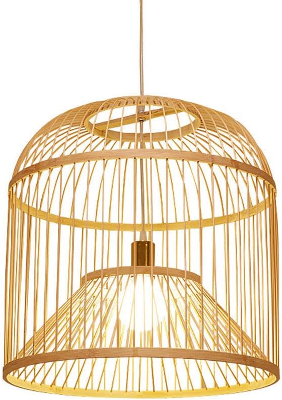 Birdcage Rattan Pendant Lamp, Bamboo Weaving Hanging Light, Ceiling Light, Flush Mount E27 Chandelier, Living Room, Study Room Decoration Lighting Fixture