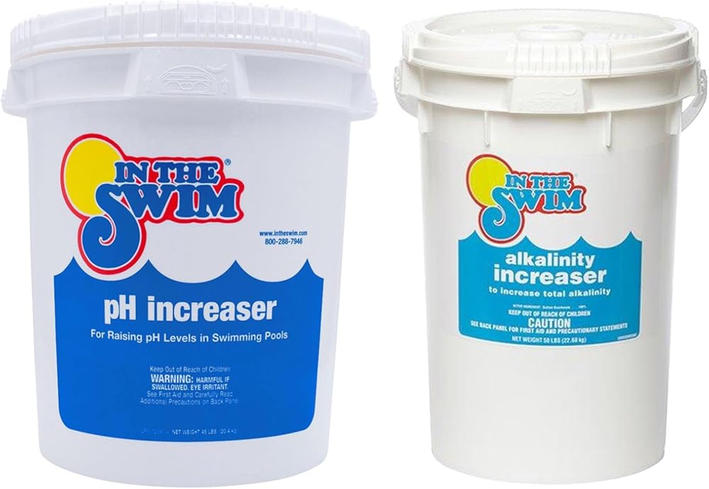 In The Swim pH Increaser and Alkalinity Increaser Bundle: Includes 45 Pound Bucket of pH Increaser and 50 Pound Bucket of Alkalinity Increaser - for Perfectly Balanced Swimming Pool Water