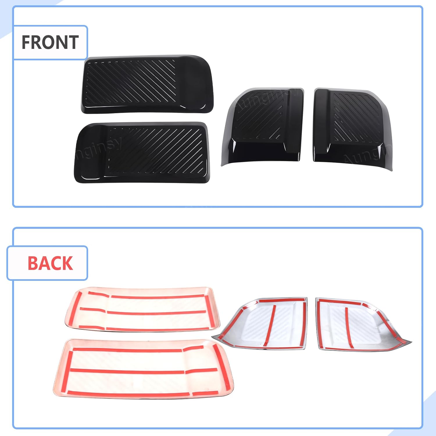 Aunginsy Car Front Rear Bumper Protector Guard Compatible with Ford Maverick 2022-2024 2025 Pickup Truck Front & Rear Side Bumper Edge Protect Guard Anti-Collision Patch Cover ABS Exterior Accessories