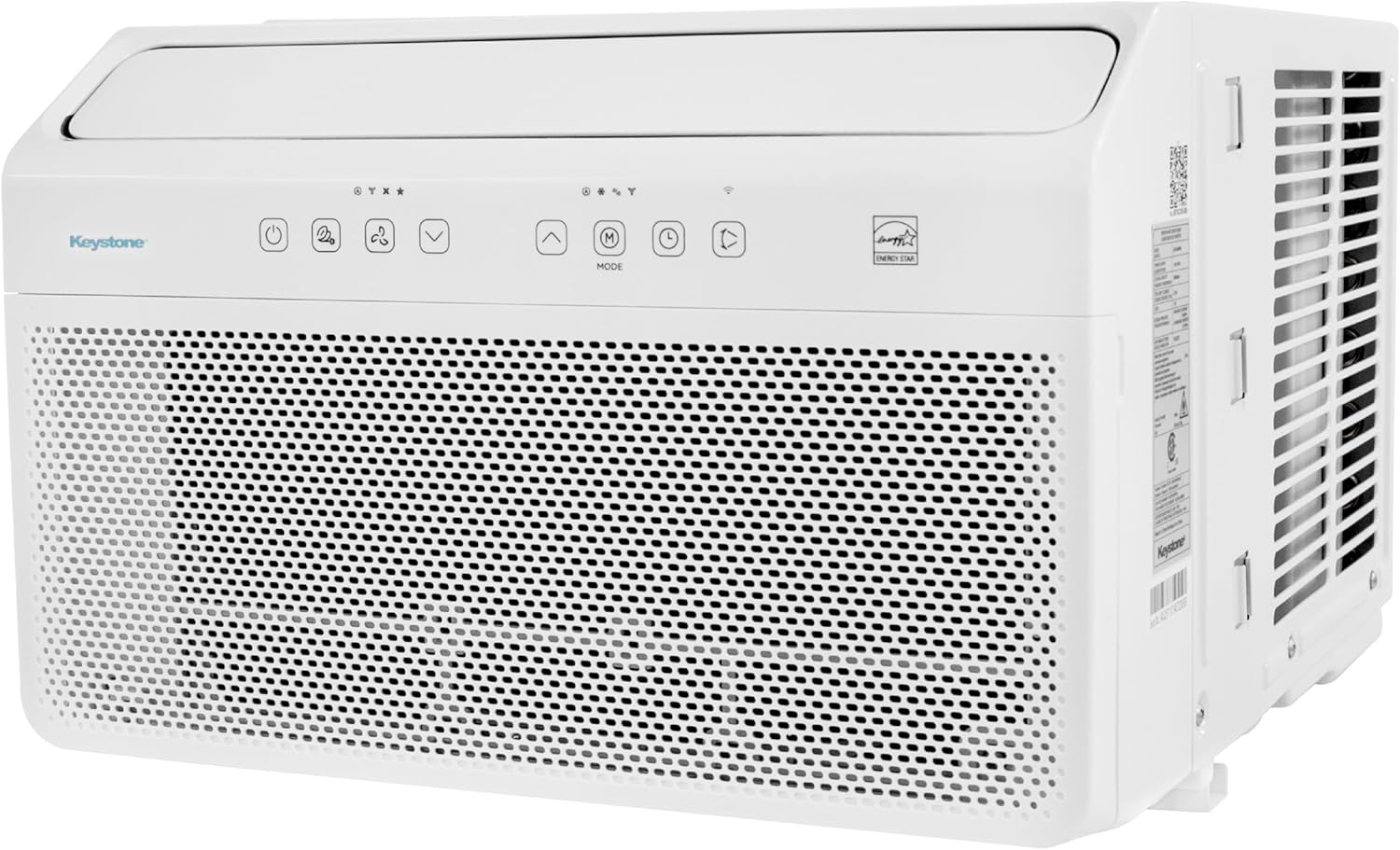 Keystone Energy Star 8,000 BTU Window Mounted Inverter Air Conditioner with Supplemental Heat, Quiet High Efficiency Window AC Unit with Remote for Apartment, Medium Rooms up to 350-Sq. Ft.