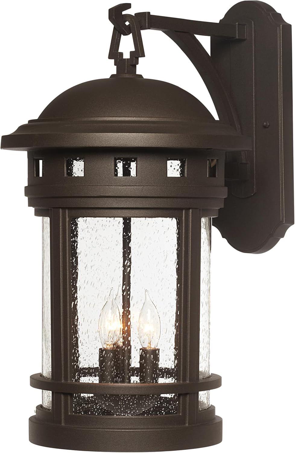 DESIGNERS FOUNTAIN Sedona 3-Lights Outdoor Light Fixture, 20 Inch Exterior Wall Lantern Sconce for Front Door, Patio and Porch, Oil Rubbed Bronze, 2391-ORB