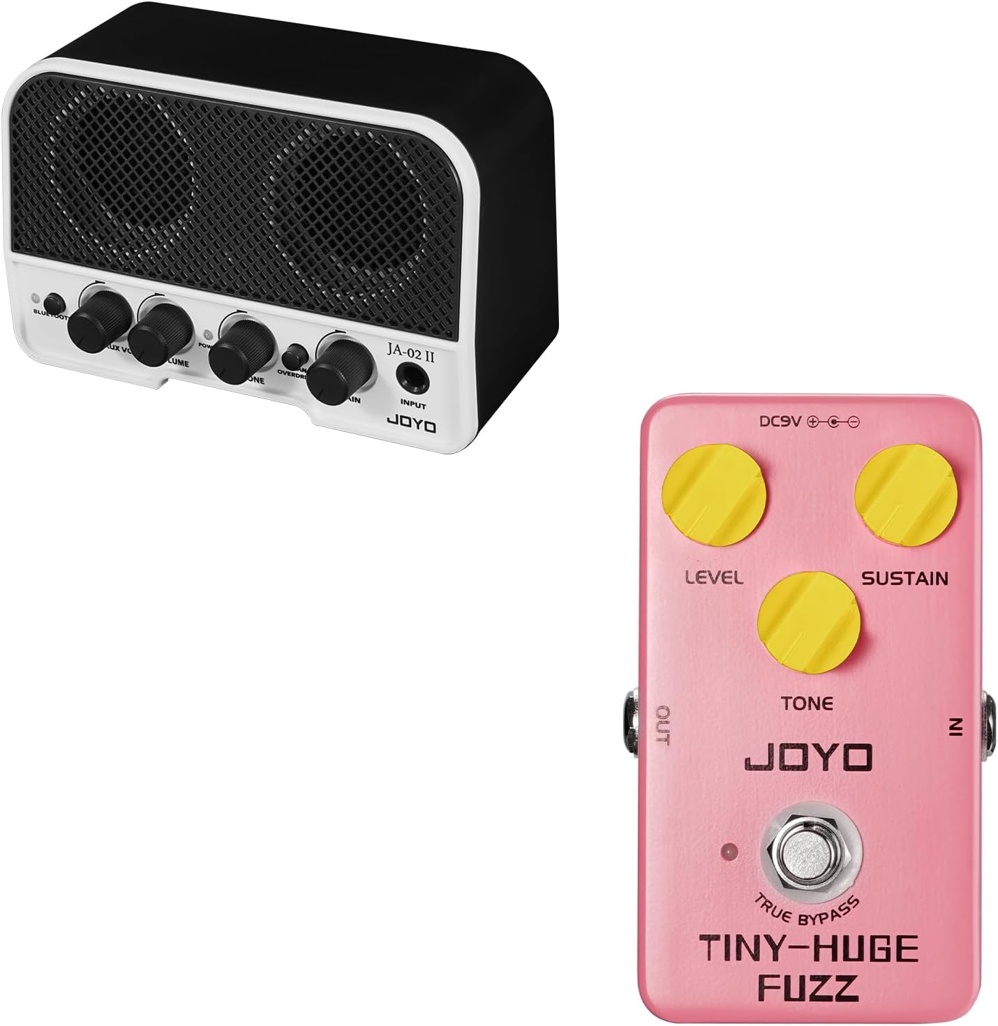 JOYO JF-26 Classical Vintage Fuzz Pedal and 5W Mini Guitar Combo Amplifier JA-02 II Black
