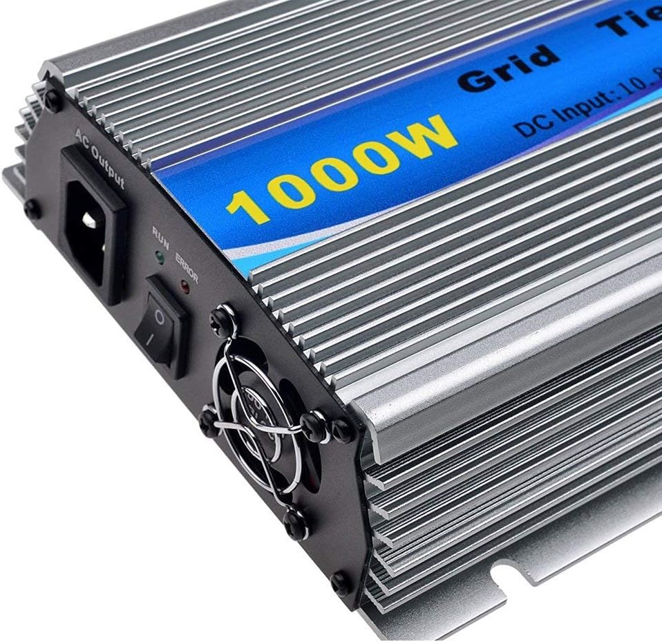 Y&H 1000W Grid Tie Inverter Stackable MPPT Pure Sine Wave DC15-28V Solar Input AC90-140V Output for 12V Solar Panel