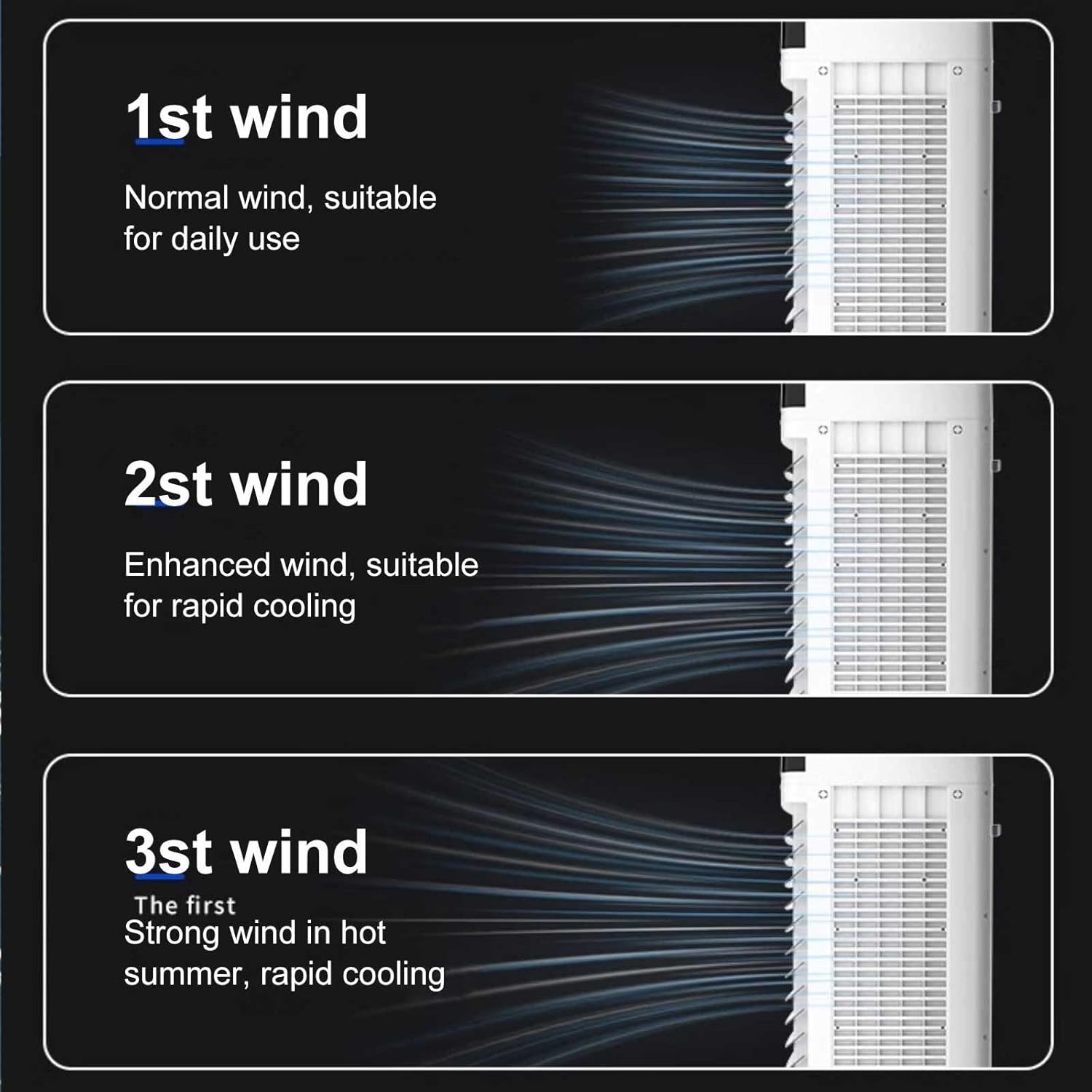 Swamp Cooler Air Conditioner with Water Tank, Evaporative Air Cooler with 4 Ice Box, Quiet Operation, 3 Wind Speeds for Outdoor Indoor Use(90cm/35in)
