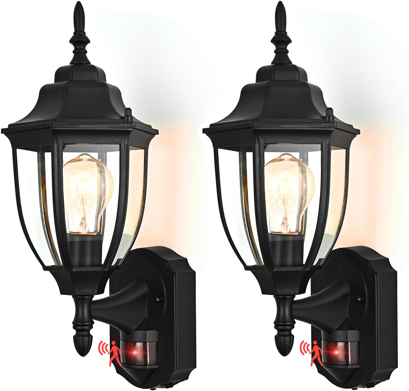 Porch Lights Outdoor Motion Sensor Wall Sconce Anti-Rust Aluminum, Exterior Outdoor Wall Lights Dusk to Dawn Porch Light Fixture Wall Mount for House Outside Patio 2Pack