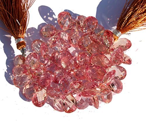 13 inch natural beads strand of 11x8-15x11mm faceted pear grapefruit corundum quartz gemstone briolletes beads for DIY jewelry - necklace, bracelet, earring, ring.