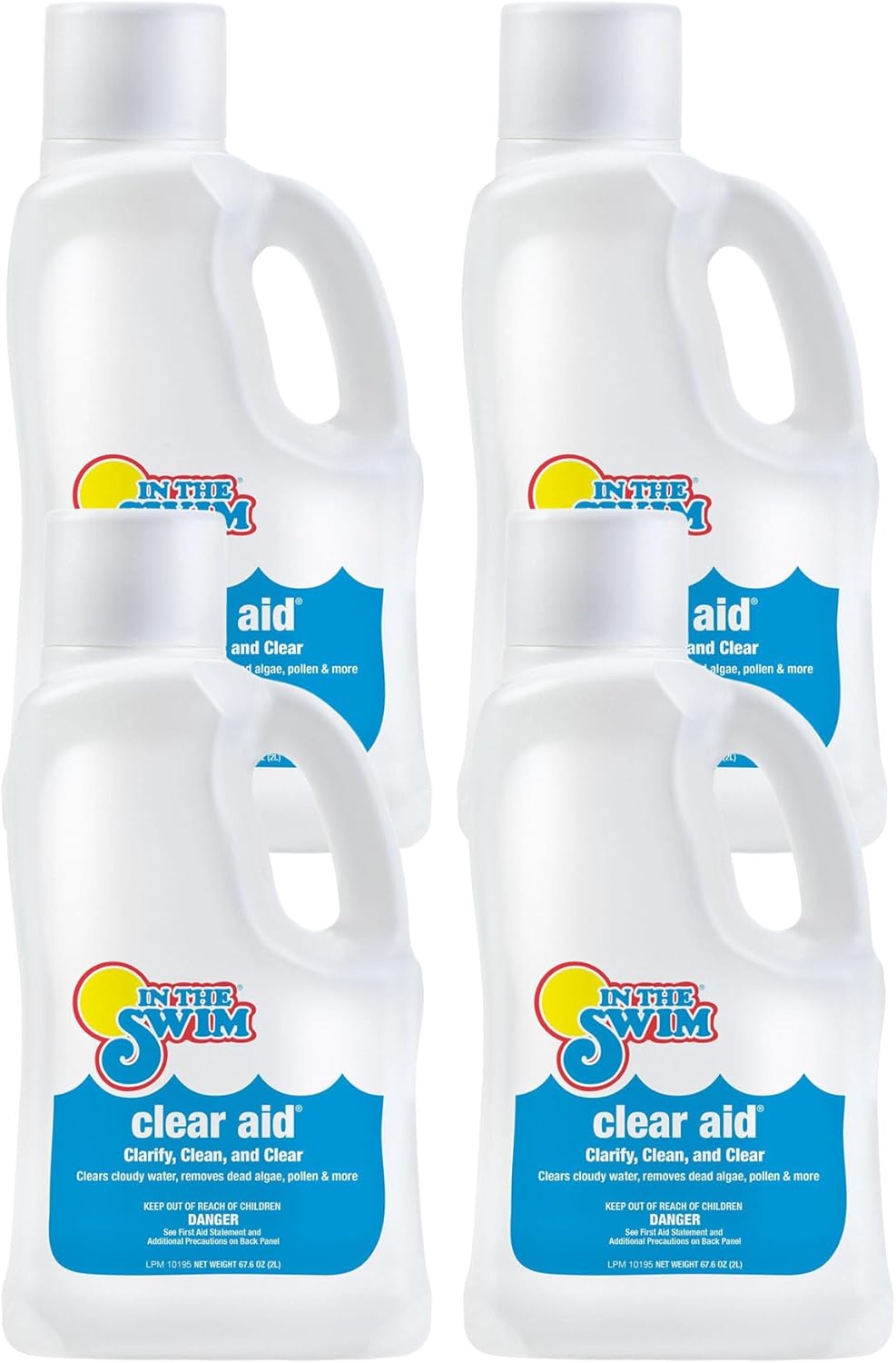 In The Swim - Clear Aid Pool Water Clarifier - Simplifies Pool Maintenance & Restores Clarity - 2 Liter - 4 Pack