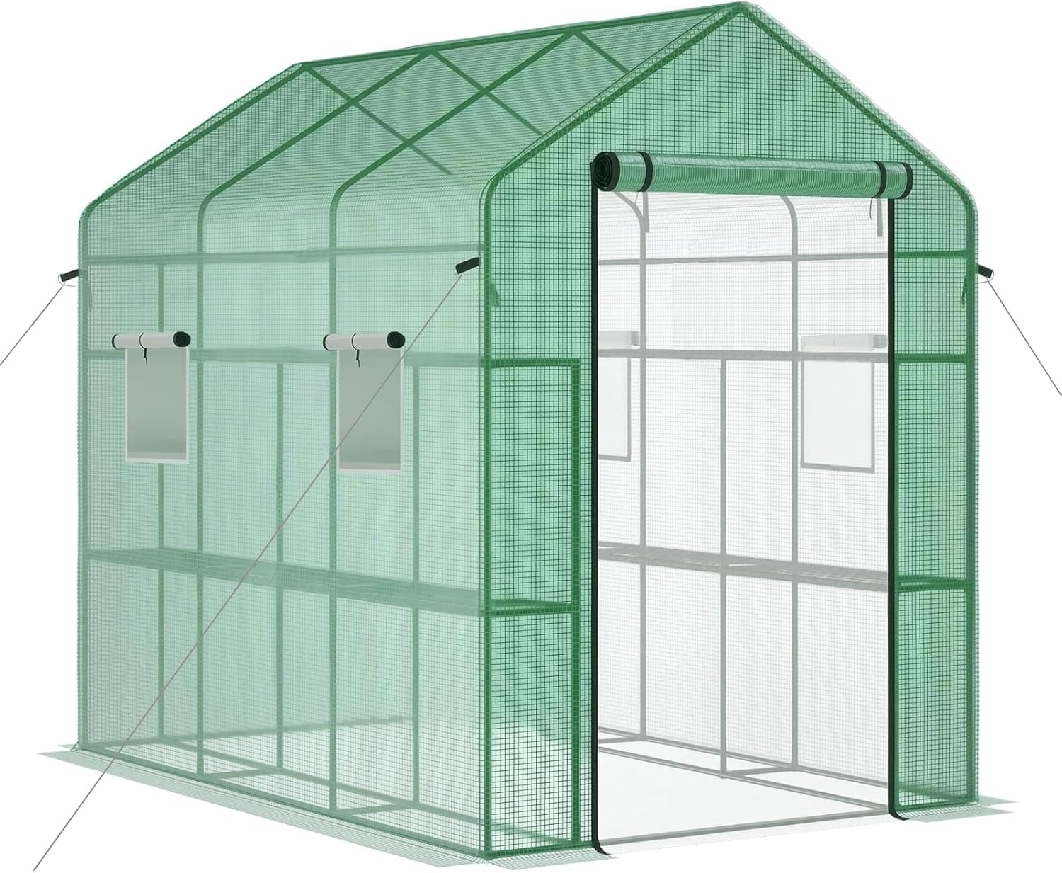 Greenhouse for Outdoors, Large Walk-in 6-Tier Plant Shelves, 85 in x56 in x77 in Heavy Duty Garden Greenhouse, Weatherproof Plant Tent with Vent Windows for Backyard & Patio, UV Protection