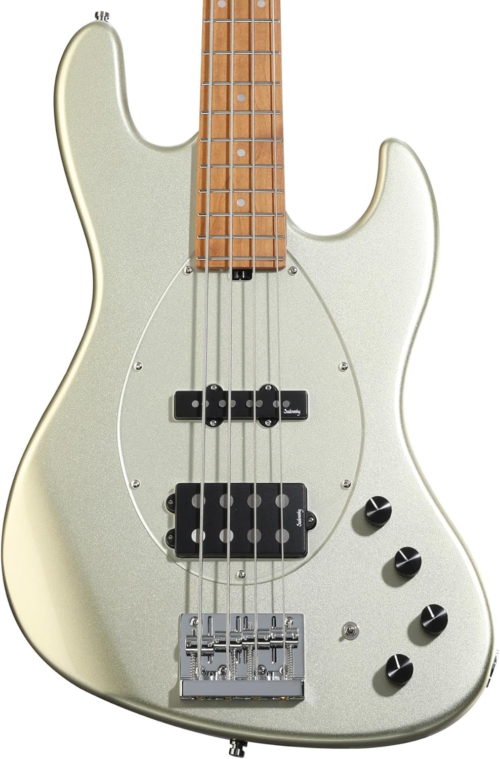 Sadowsky MetroExpress Vintage M/J Bass Guitar - Solid Champagne Metallic, Roasted Maple Fingerboard