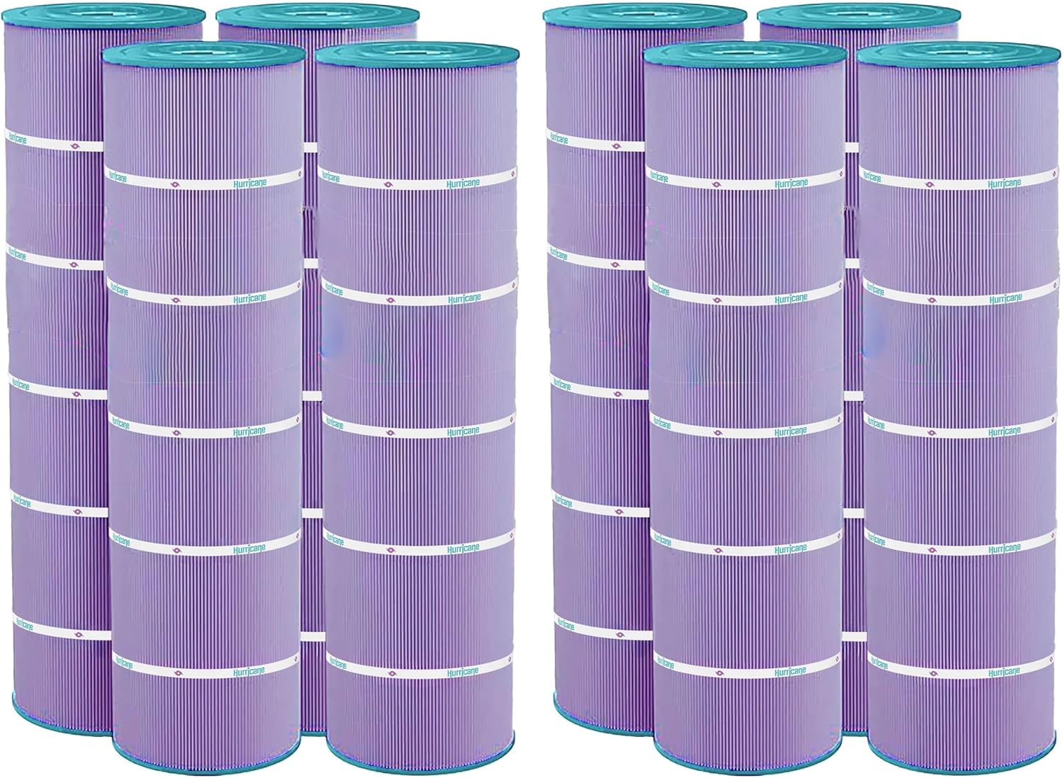 Hurricane Filters 8 Pack HF7488-04P Platinum Purple Pool Filter Cartridge - Replacement for PA106, Unicel C-7488, Filbur FC-1226 - Best Value USA Pool & Spa Filters