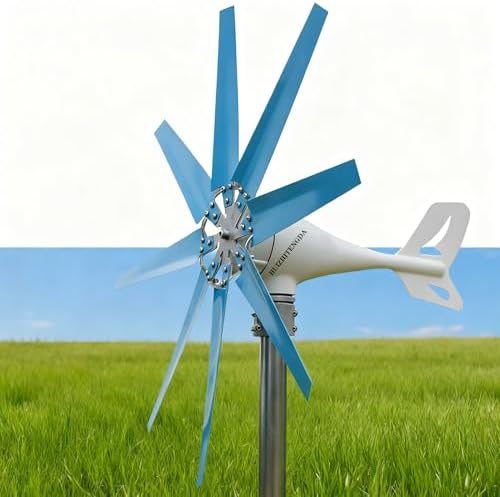 10000W Vertical Axis Wind Turbine Generator - 8 Blades, 12V/24V Small Windmill with Controller, IP67, Ideal for Home, Farm & RVs - Free Energy Solution