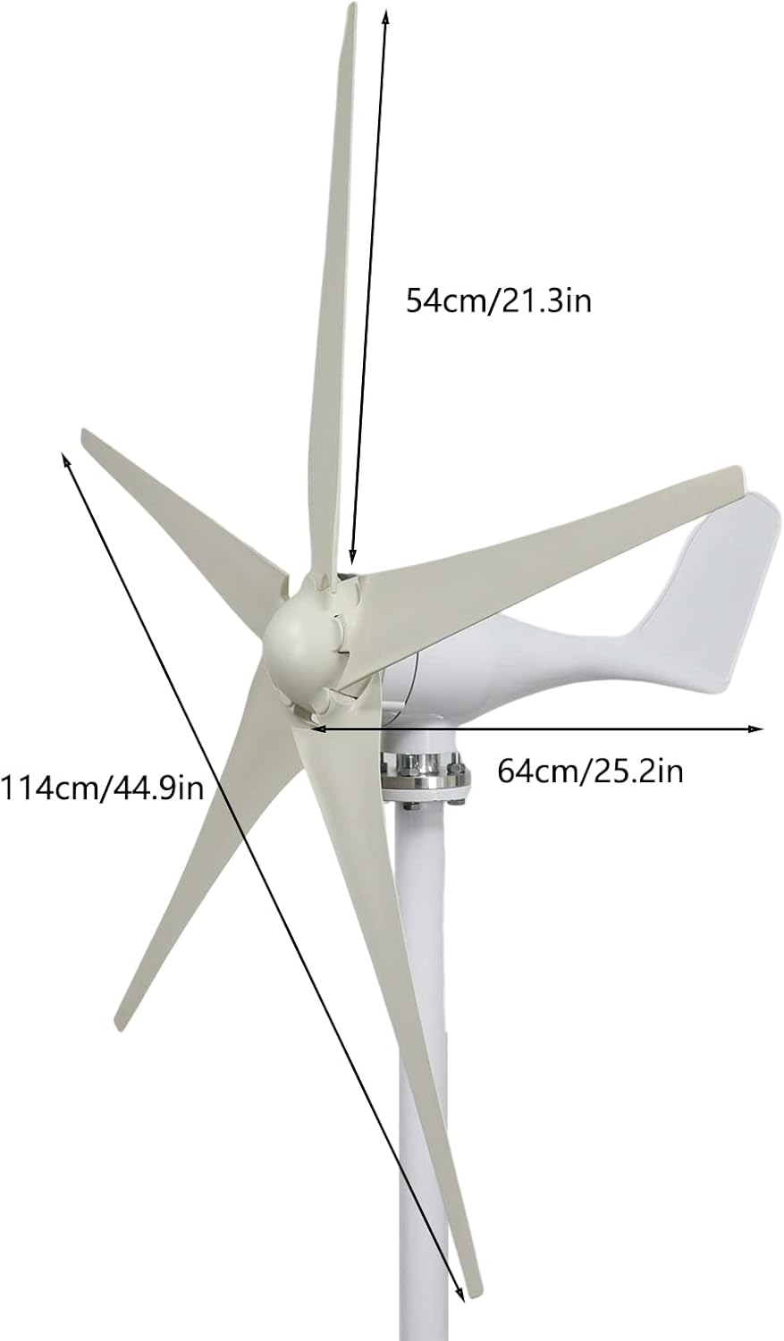 Wind Turbine Generator Kit 1200W 5 Blade Wind Generator for Home Use 12V 800RPM Wind Power Generator Kit with Controller Windmill Generator Wind Turbines for Solar Wind System